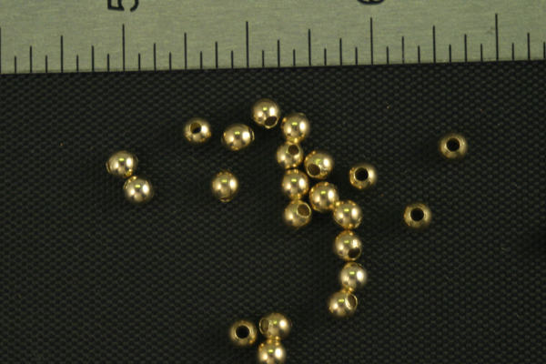 24pc VINTAGE STYLE 3mm RAW BRASS SMOOTH BEAD LOT SB3-24